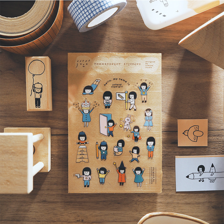 右手超人｜絕版｜透明割型小貼紙｜右手超人