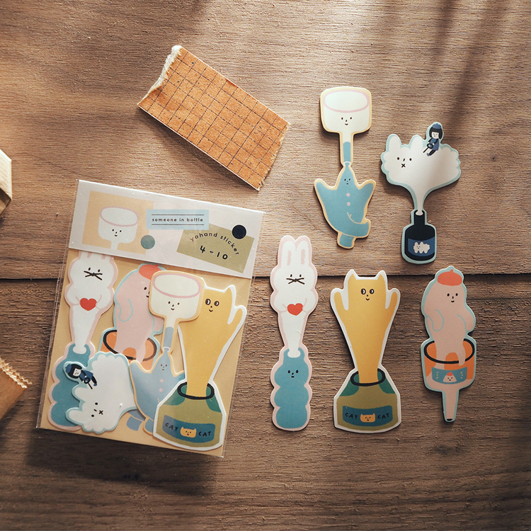 右手超人｜中貼紙｜4-10｜瓶子裡的小秘密