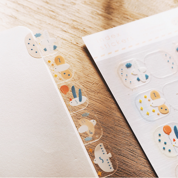 右手超人｜透明月份索引貼紙｜鳥