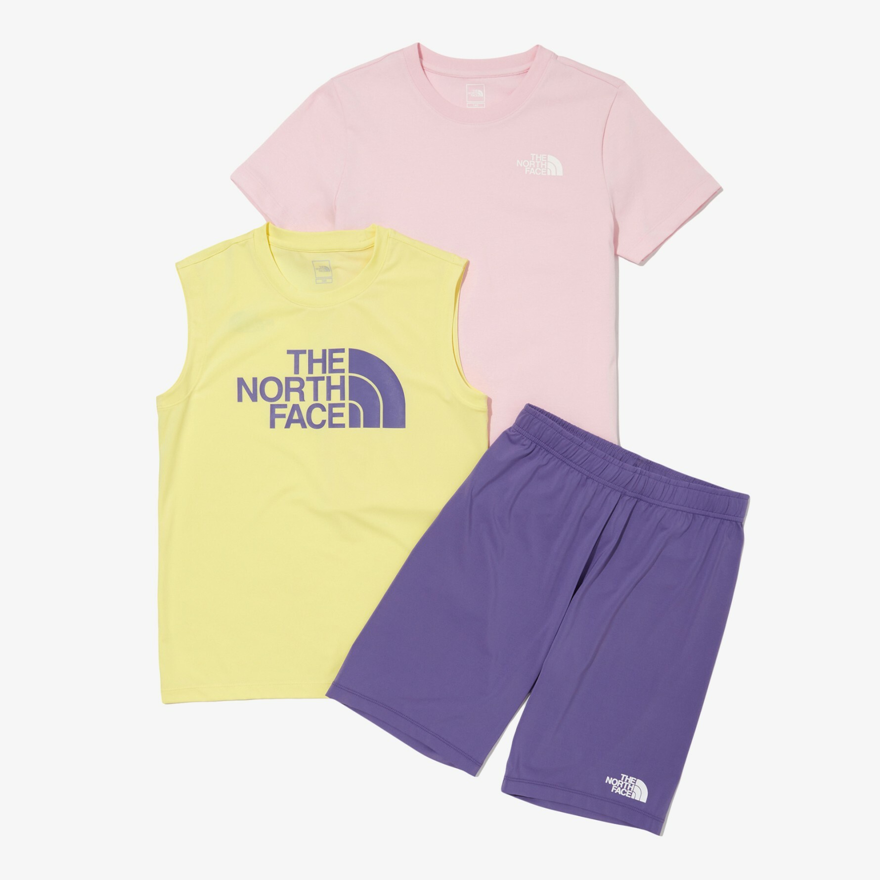 THE NORTH FACE 童 黃紫 套裝 K'S GO OUT CREW SET NT7UN19V