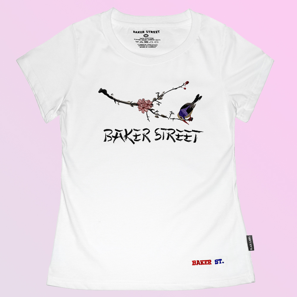 Image of East 梅花與鳥 刺繡 女版短T