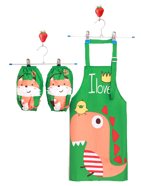 兒童防水畫畫衣圍裙連手袖(多款) QH289