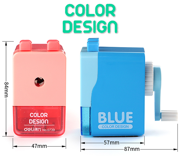 得力0739 多彩雙按削筆器 0739