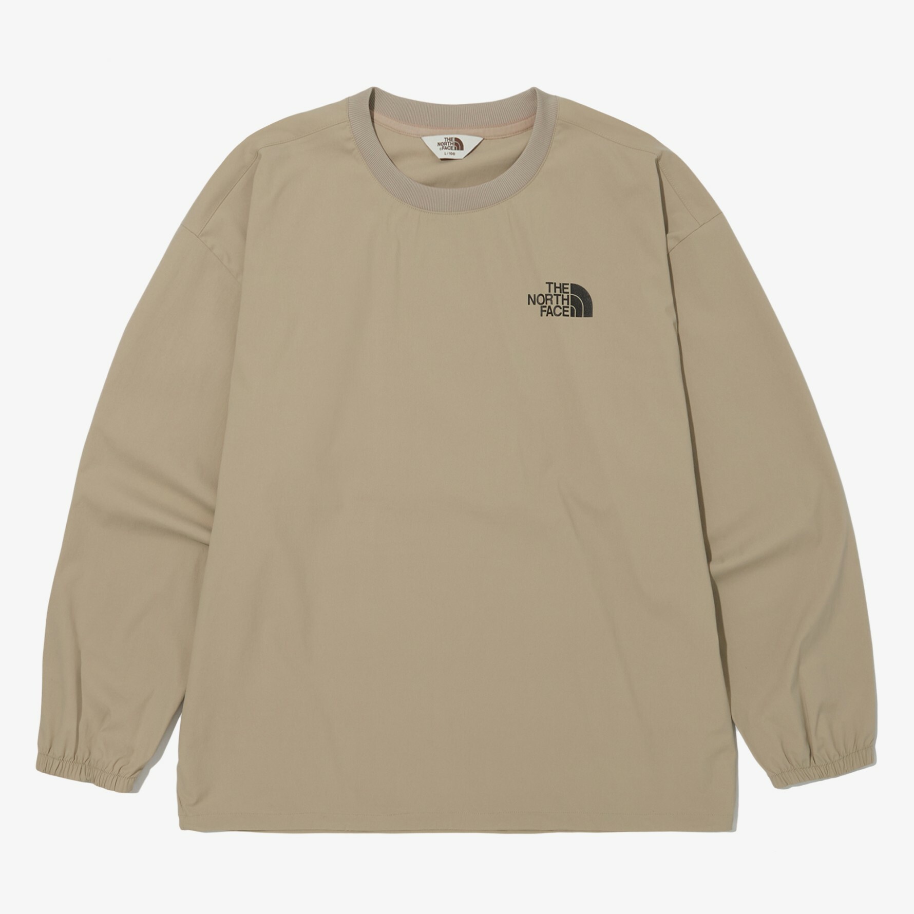 THE NORTH FACE ICE RUN CREWNECK LOGO 卡其 長袖 NM5MN05K