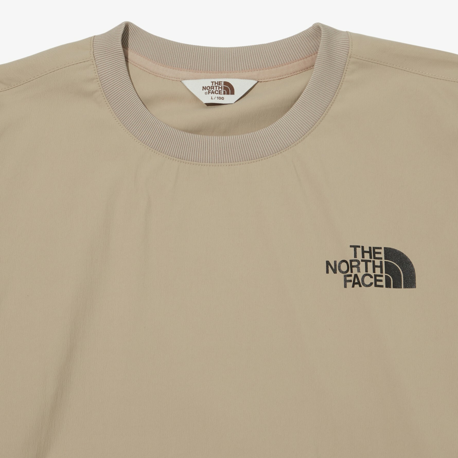 THE NORTH FACE ICE RUN CREWNECK LOGO 卡其 長袖 NM5MN05K