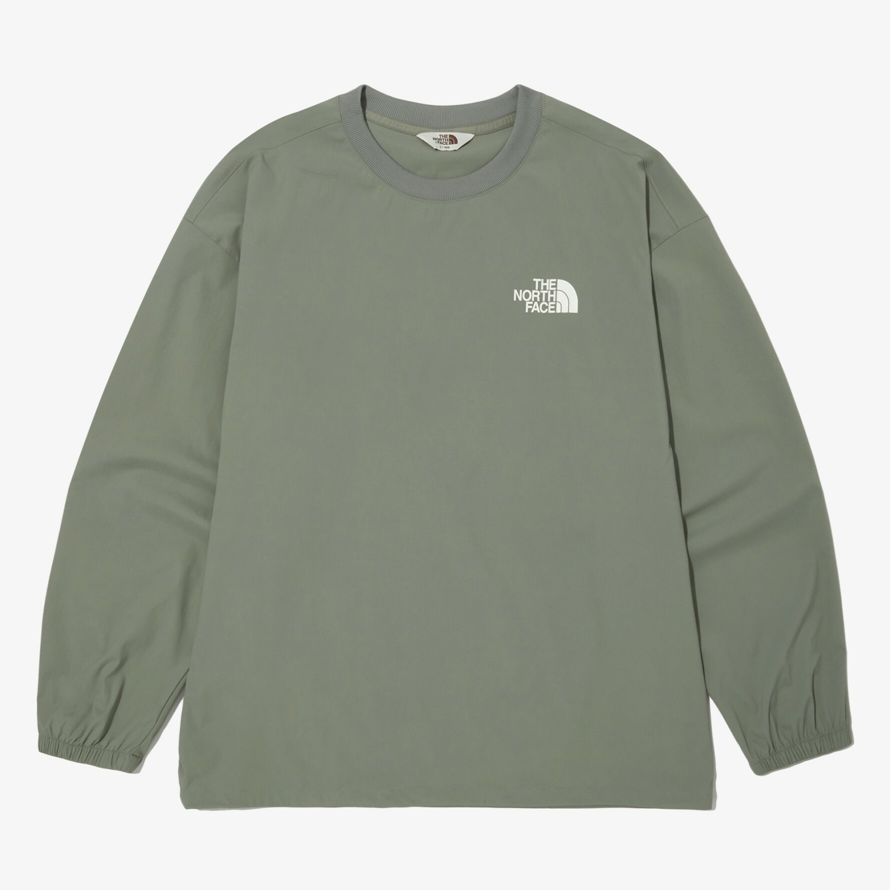 THE NORTH FACE ICE RUN CREWNECK LOGO 淺綠色 長袖 NM5MN05L