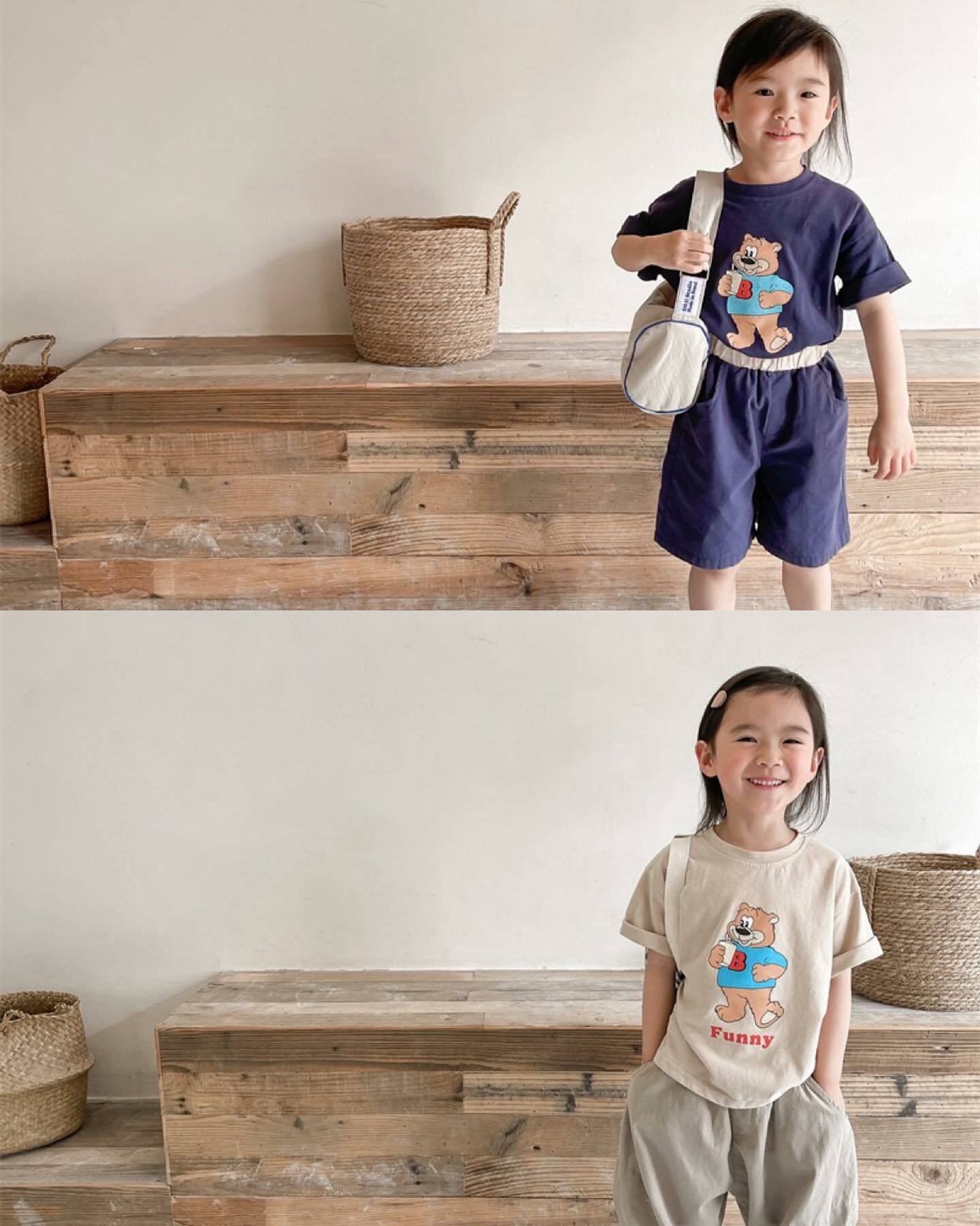 Funny熊棉麻上衣