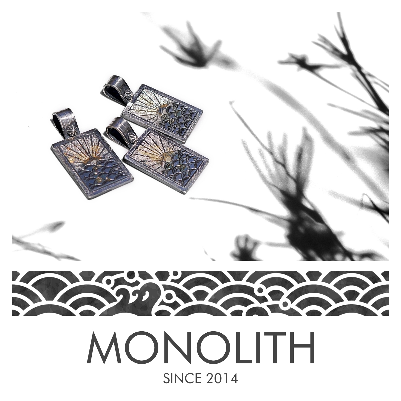 14K青海波旭日【吊墜】