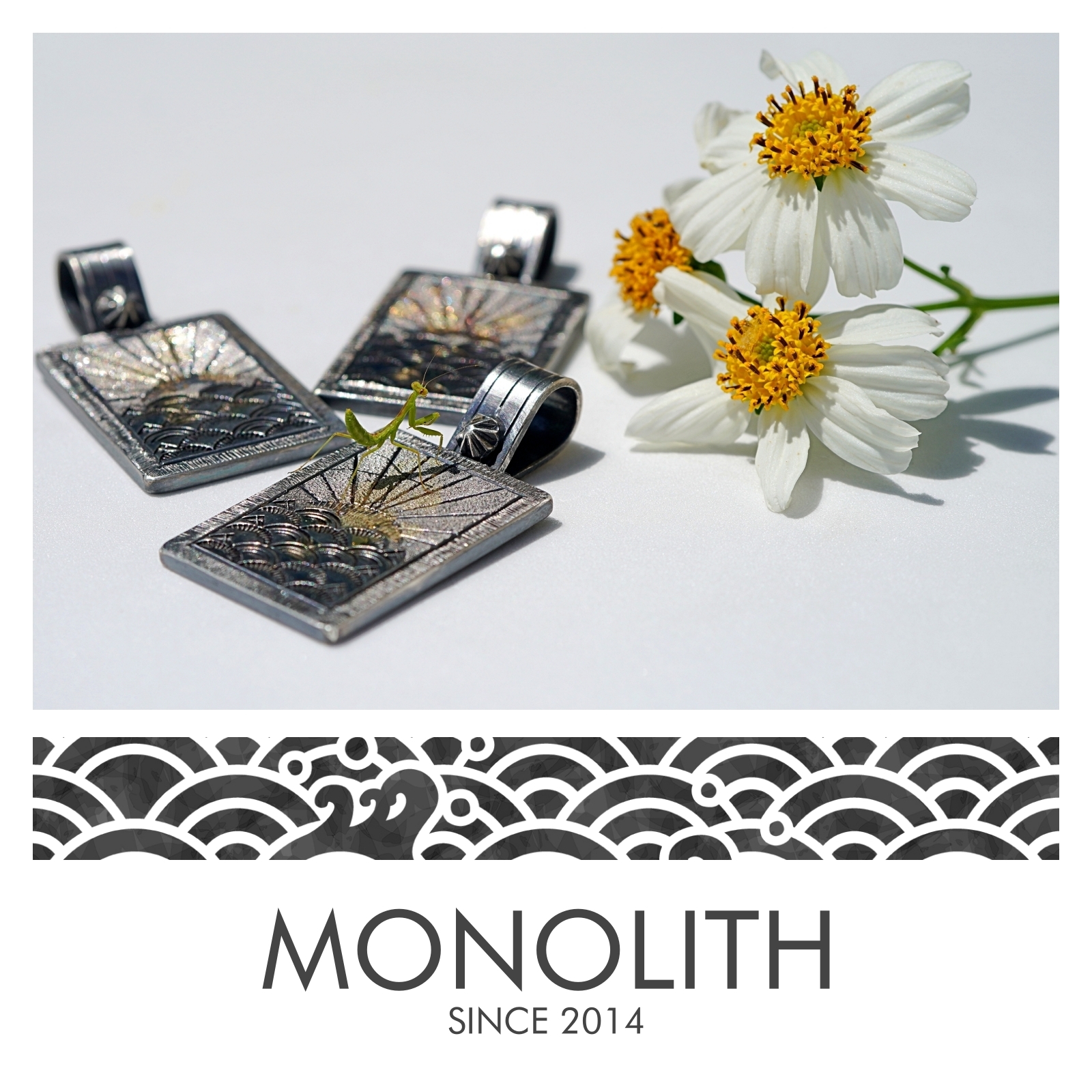 14K青海波旭日【吊墜】