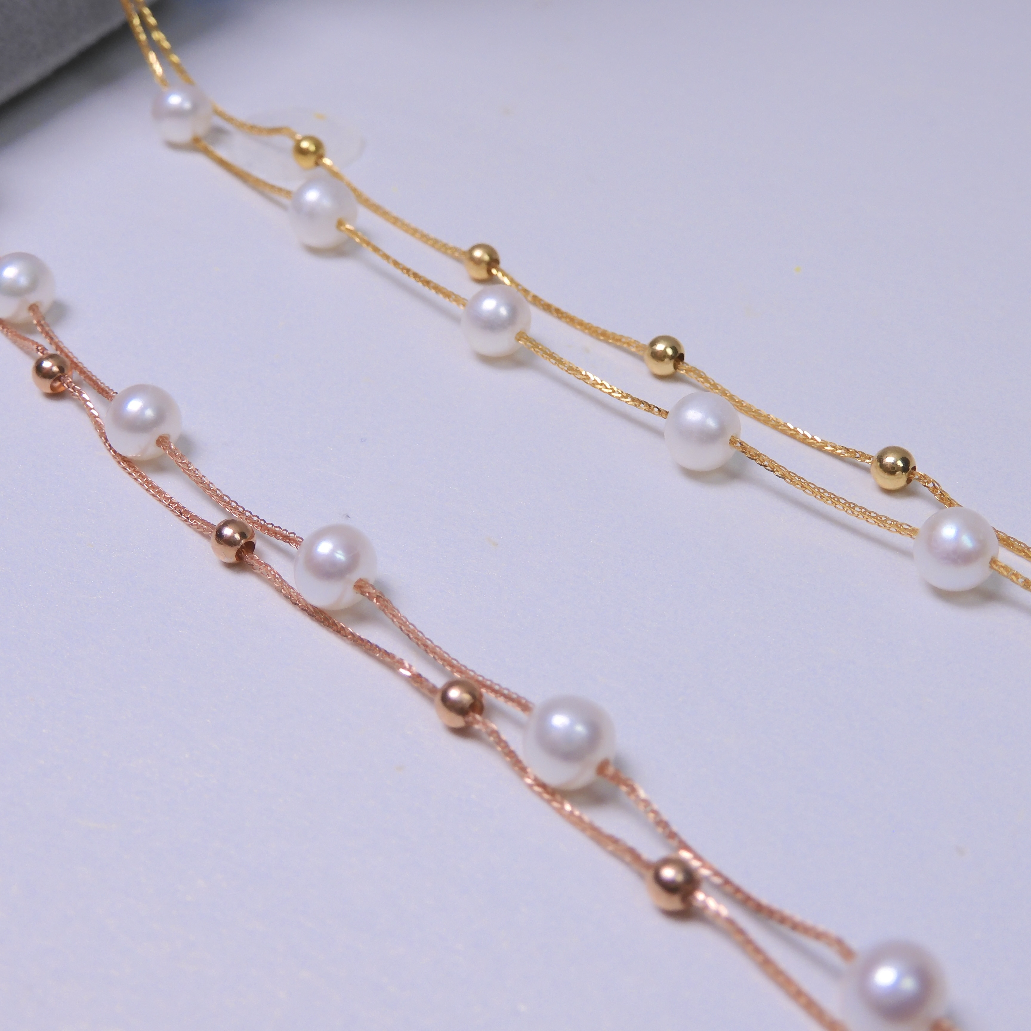 18K金 4.5mm 淡水珍珠手鏈