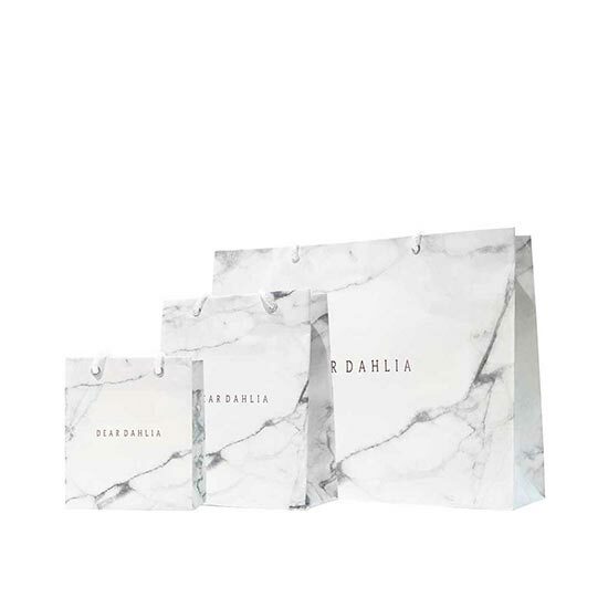 Dear Dahlia Signature Pattern White Marble Gift Bag