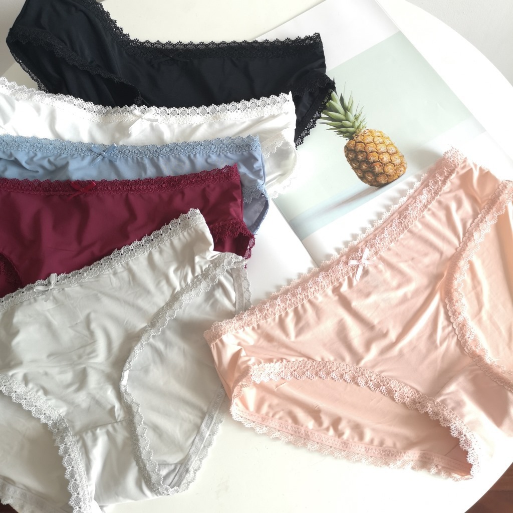 牛奶冰絲花邊內褲(多色)
