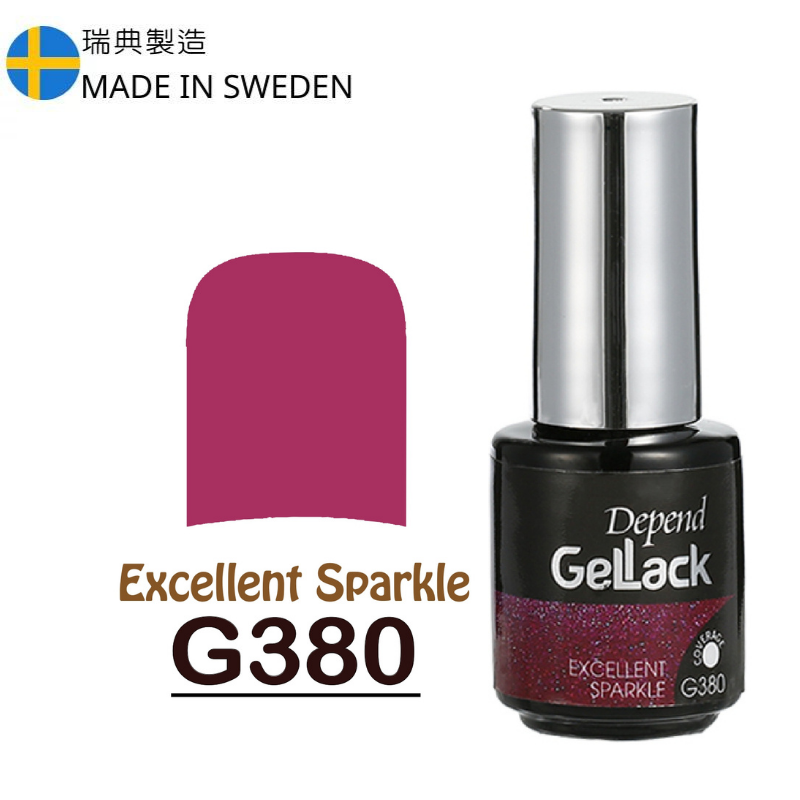 GELLACK GEL甲凝膠 380 紫紅底色配七彩閃粉 (不透明)