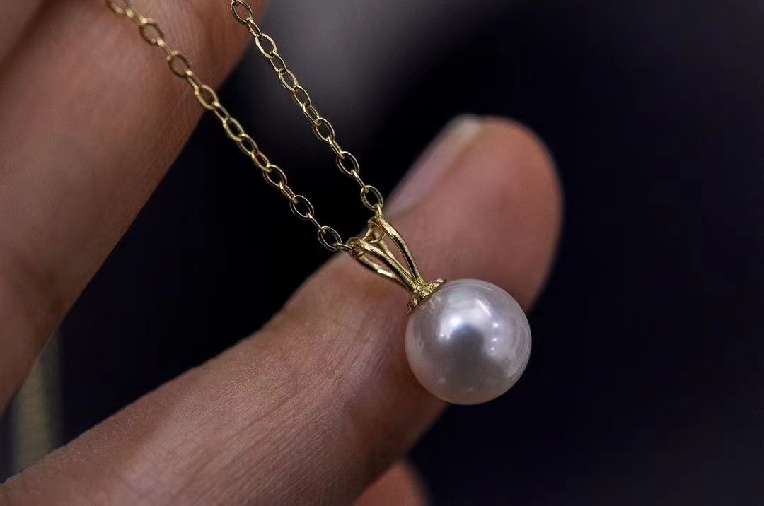 18k、Akoya海水本真珠 Kat & Chlo 18K金黃金日本Akoya海水珍珠渐变耳坠– Gem Hooray 珠宝汇