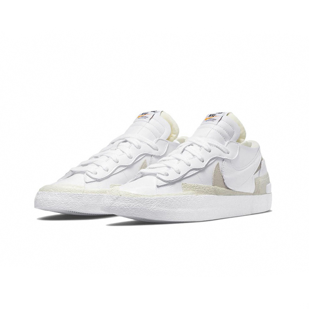 Sacai x Nike Blazer Low White Patent Leather 灰白 DM6443-100