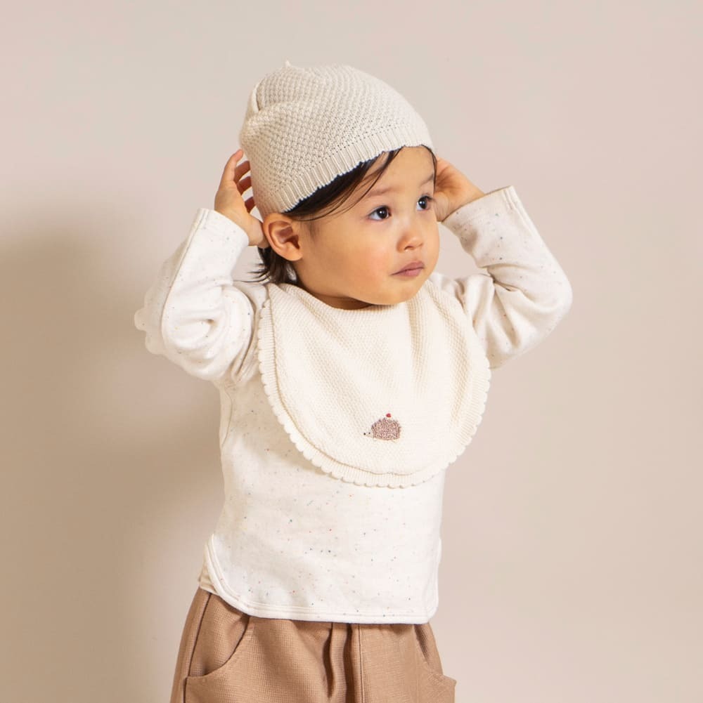 [日本製造🇯🇵Made in Japan] Hoppeta plus Organic cotton knit bib Kinari