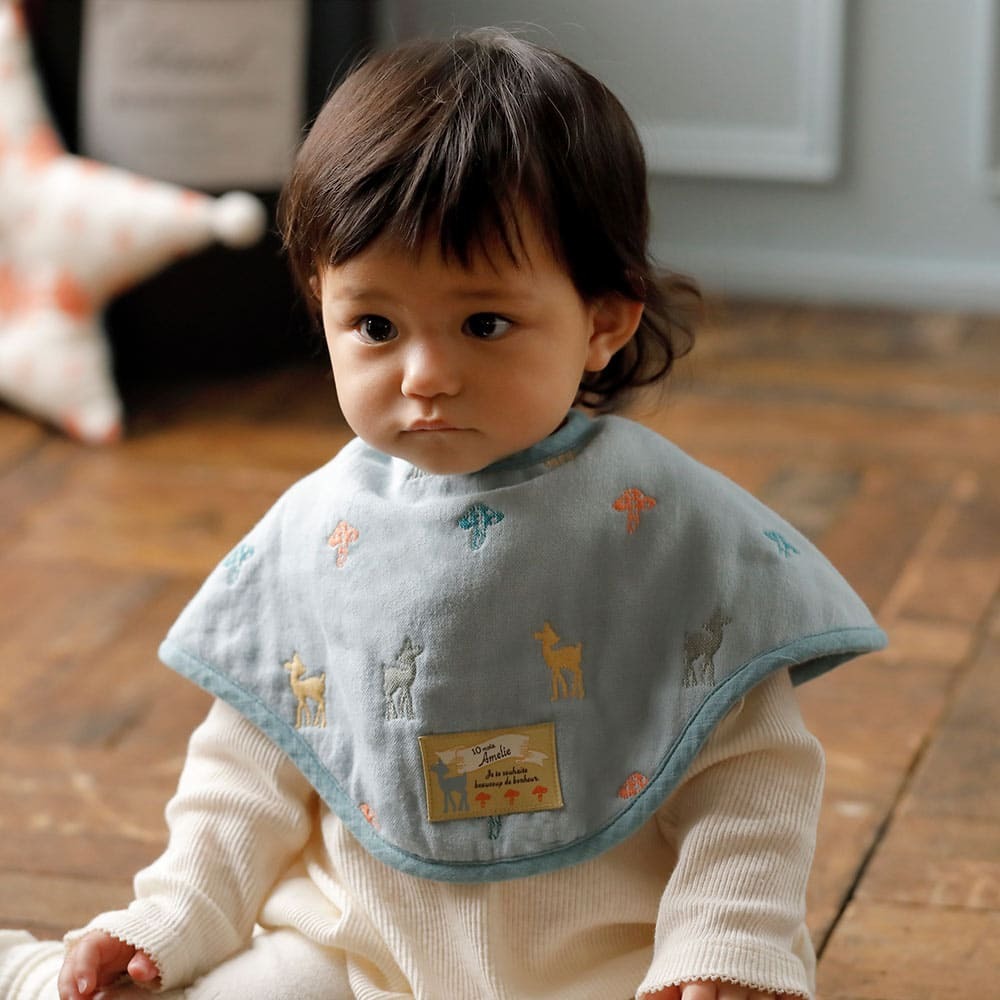 [日本製造🇯🇵Made in Japan] 10mois Amelie Fukufuku gauze 2way bib set of 2