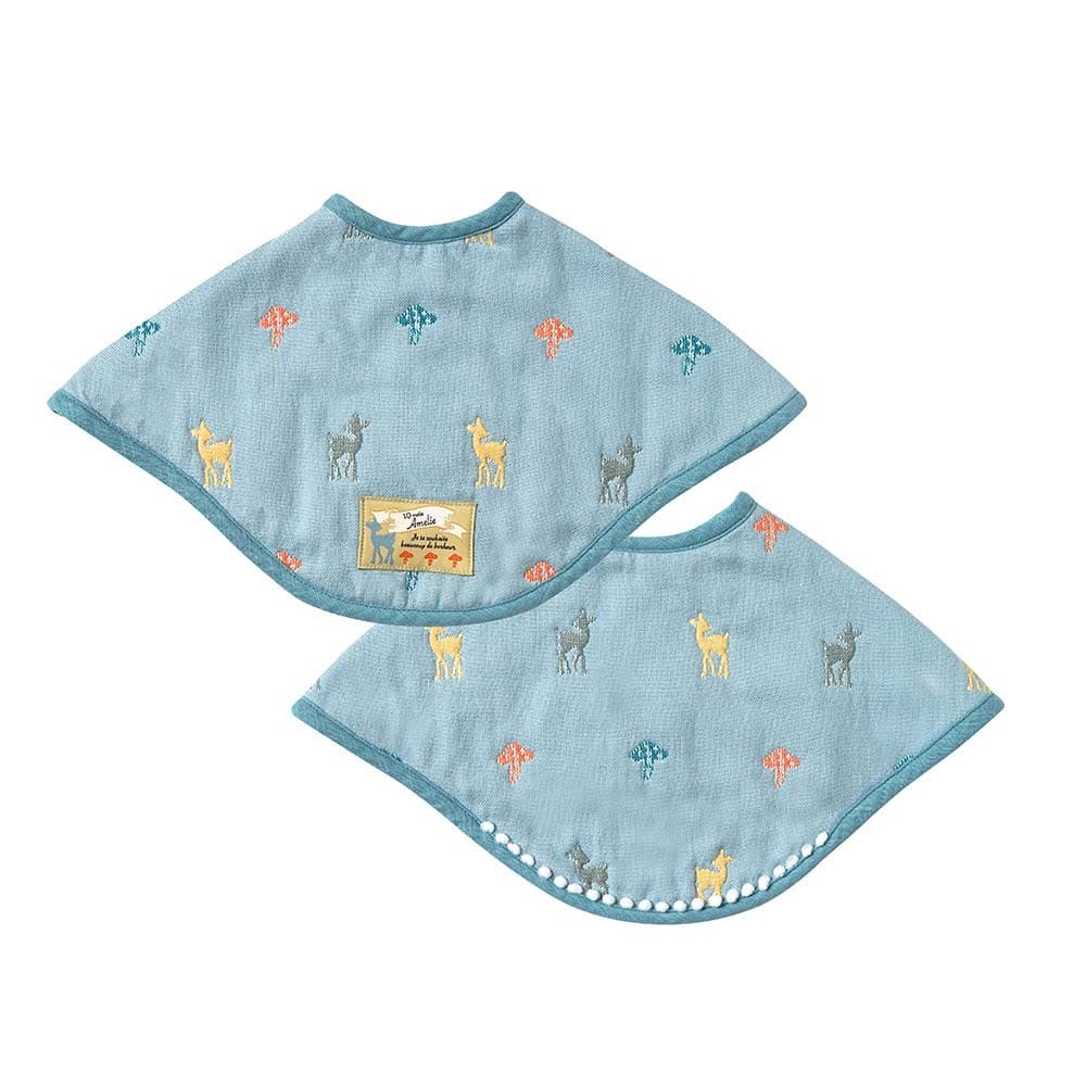 [日本製造🇯🇵Made in Japan] 10mois Amelie Fukufuku gauze 2way bib set of 2