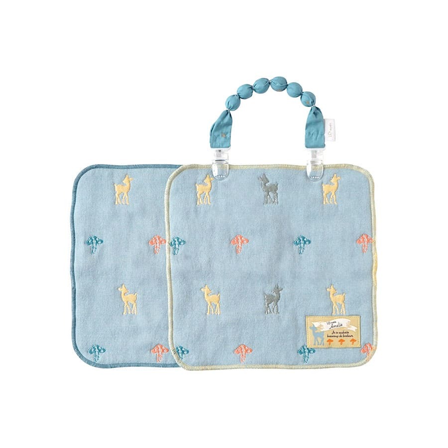 [日本製造🇯🇵Made in Japan] 10mois Amelie Fukufuku gauze Handkerchief & clip set