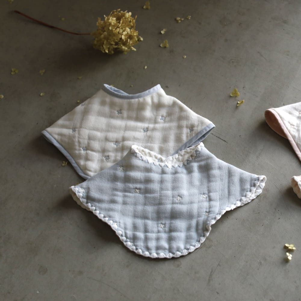 [日本製造🇯🇵Made in Japan]  10mois Fukufuku gauze 2way bib set of 2 十字星六重紗2-WAY口水肩肩膊墊