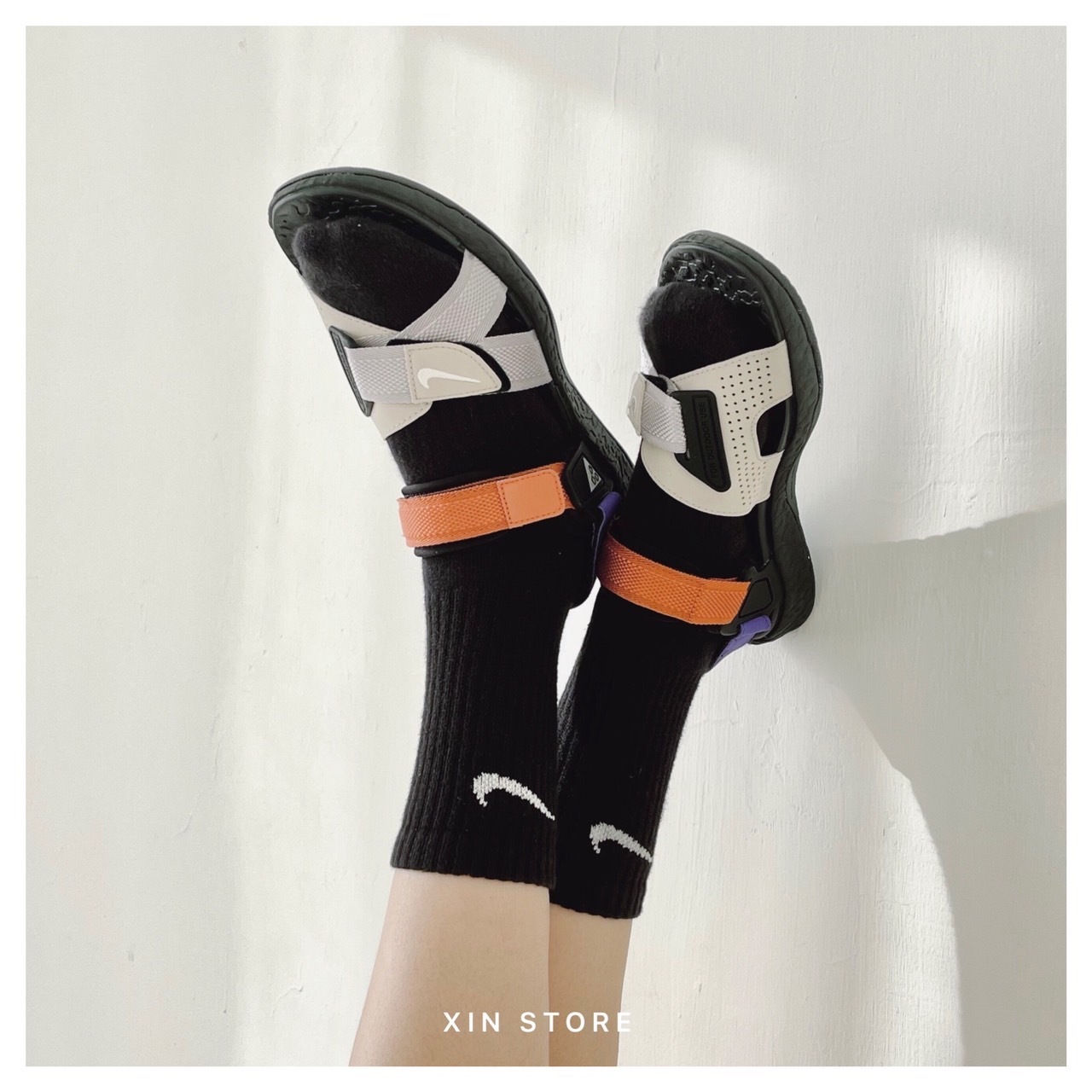 【現貨】Nike ACG Air Deschutz+ 戶外 運動 防水 魔鬼氈 涼鞋 情侶款 紫橘灰