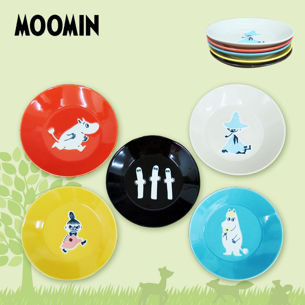 moomin 嚕嚕米 陶瓷點心盤 5入禮盒組|日本 yamaka
