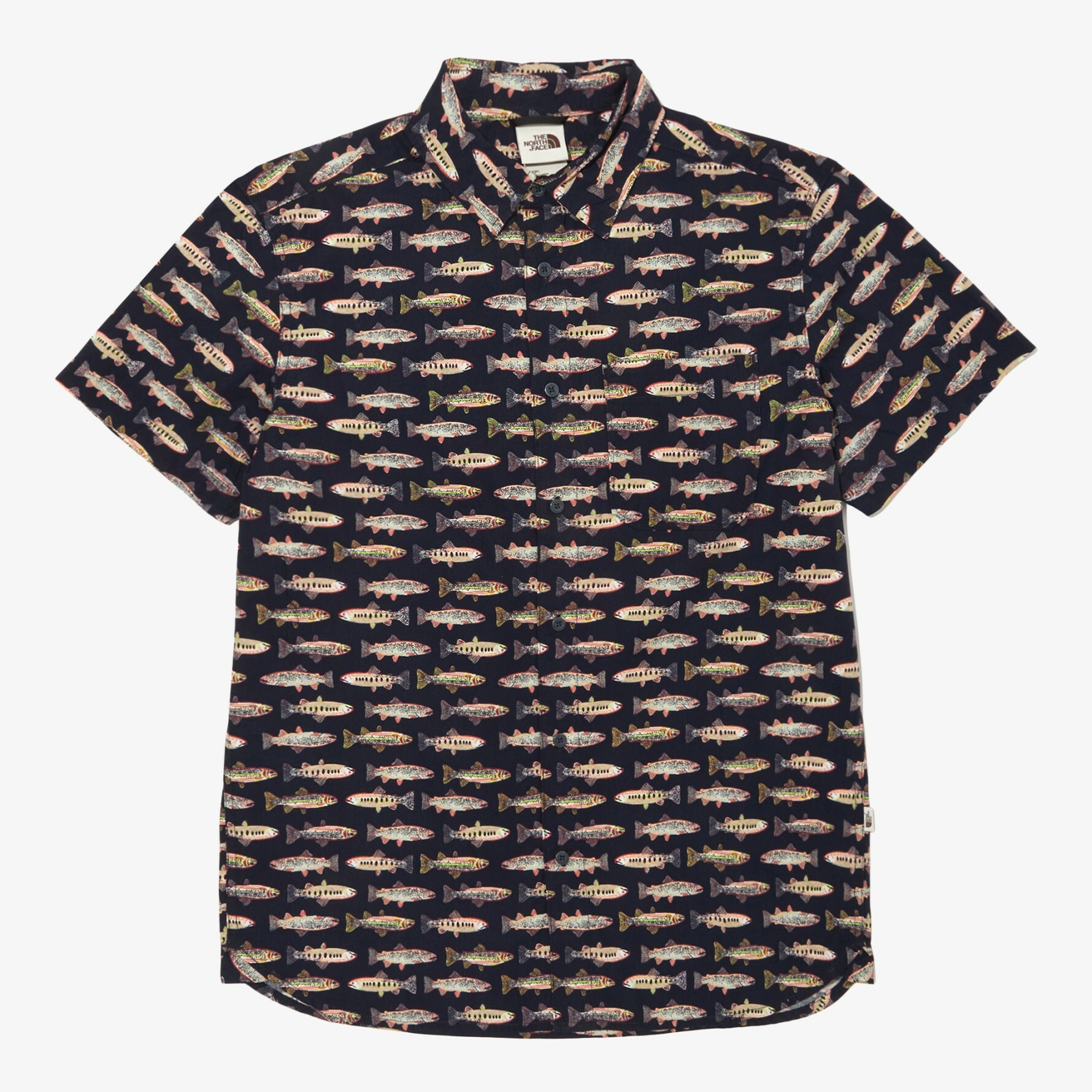 THE NORTH FACE BAYTRAIL PATTERN 襯衫 魚 拼接 塗鴉 黑 NH8SN00C