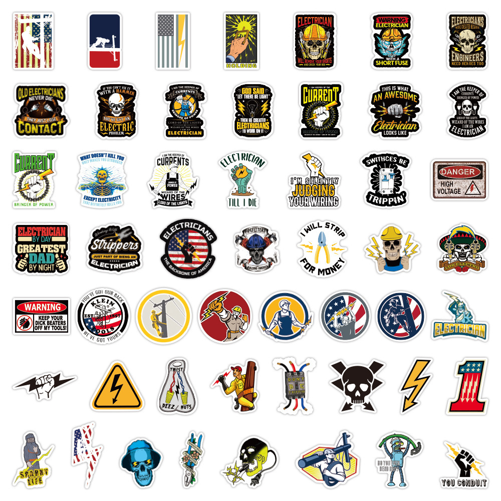 【STJK023】Electric電工機械風格設計貼紙50張