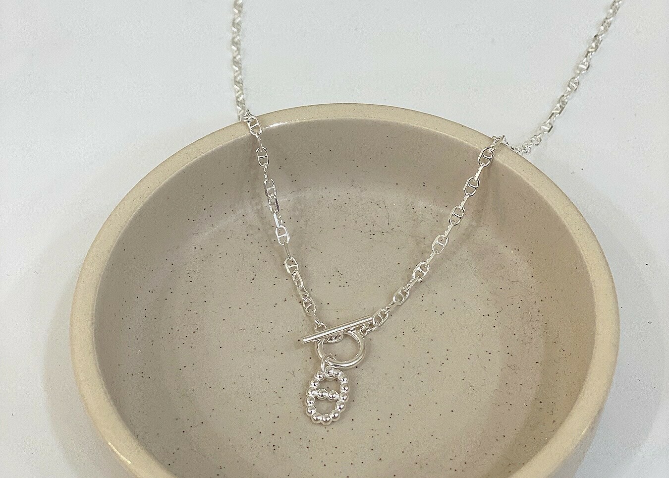 粗款豬鼻OT扣純銀鎖骨鏈