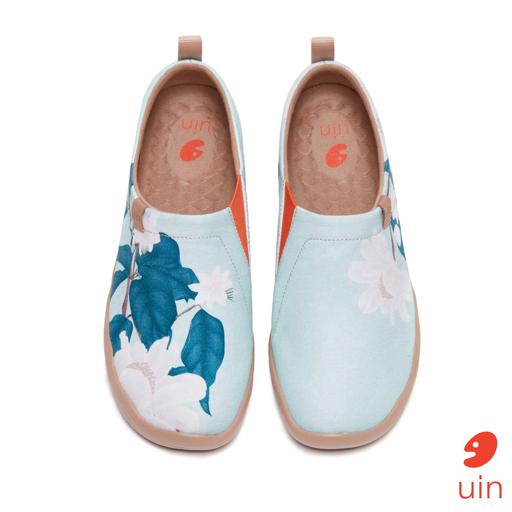 【 Uin 】西班牙原創設計 | 薄荷芍藥 女鞋 彩繪鞋 休閒鞋 懶人鞋