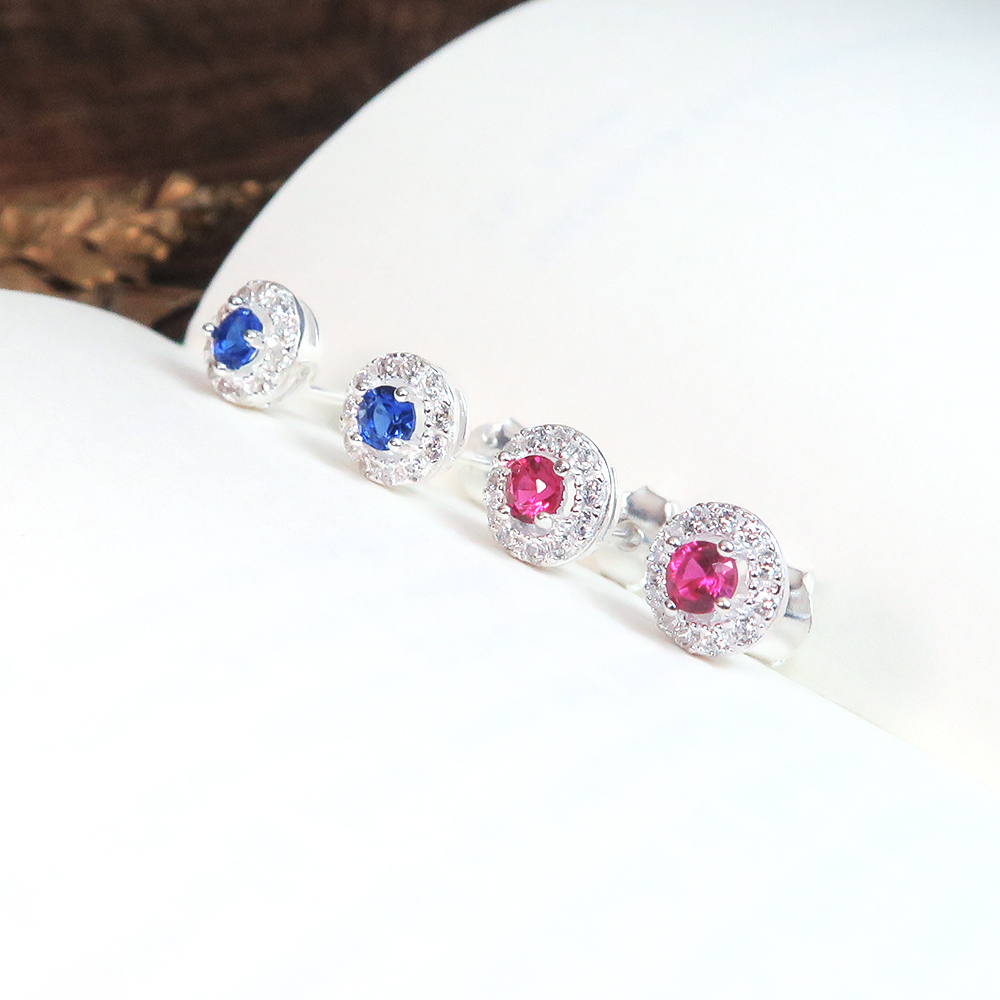 滿天星耳環(小) 滿鑽設計 925純銀耳環