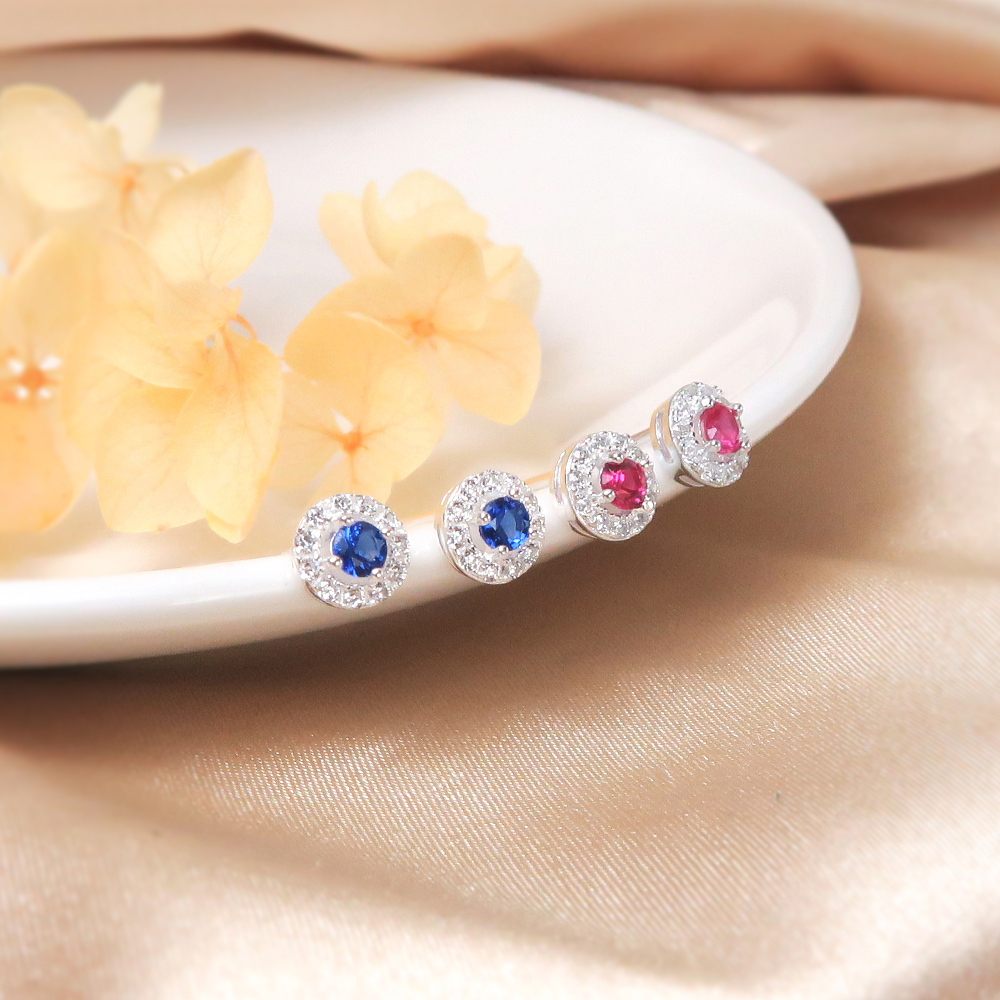 滿天星耳環(小) 滿鑽設計 925純銀耳環