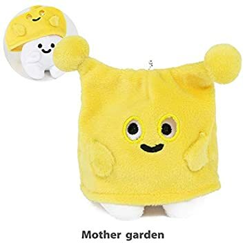 Medashi Bon 絨毛鑰匙圈-貓耳帽 黃