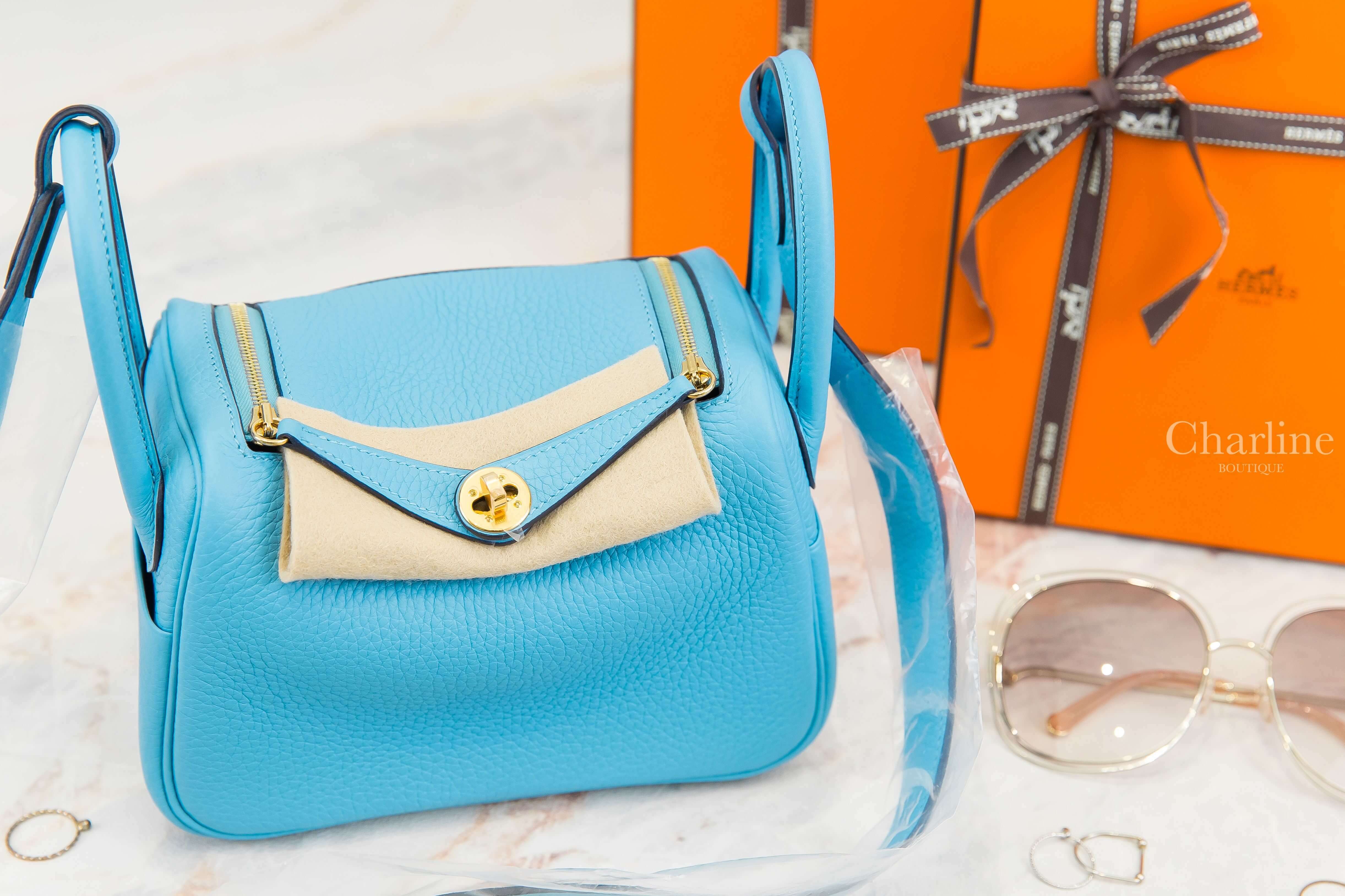 Hermès Lindy Mini P3 Bleu Du Nord Taurillon Clemence 北方藍金釦