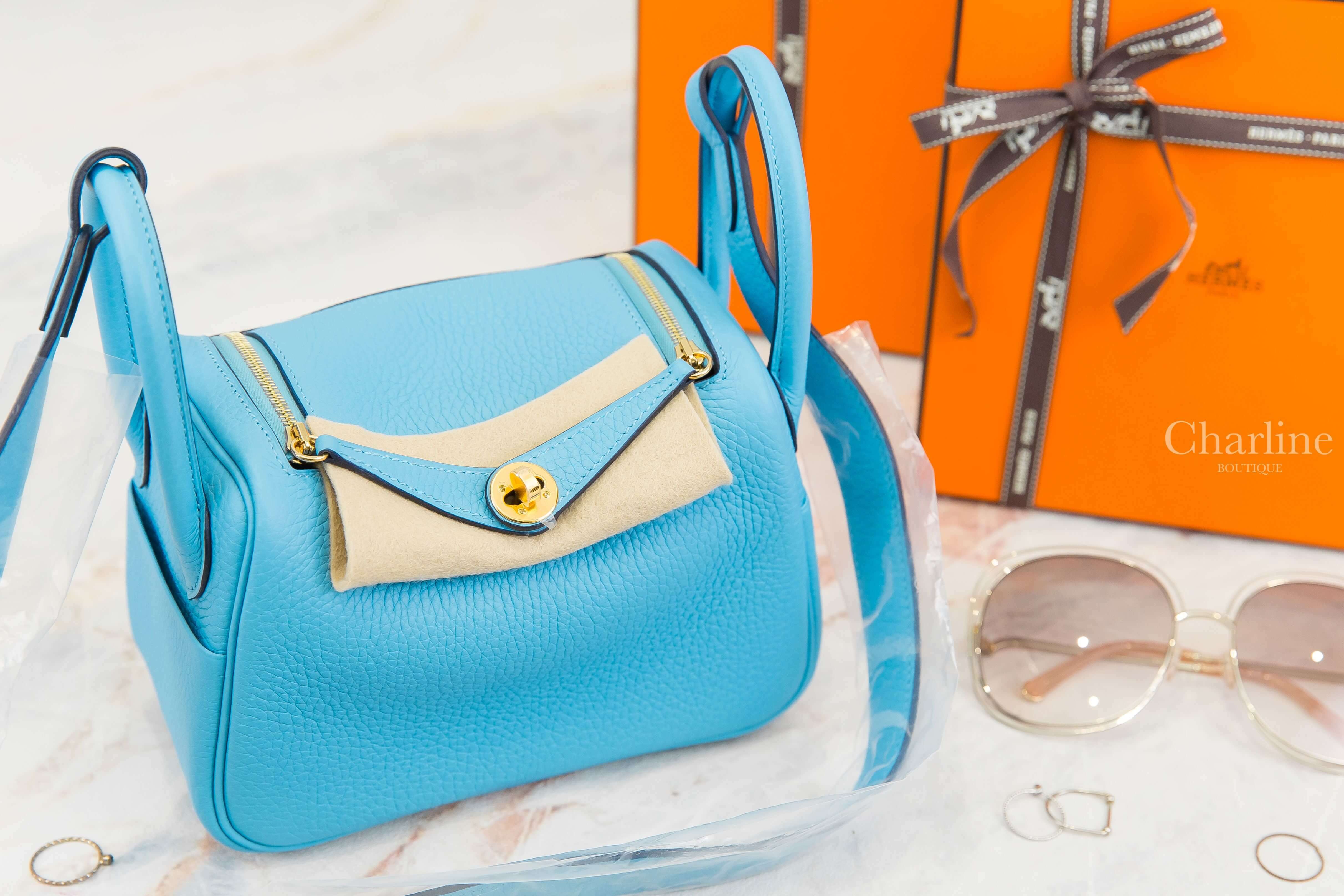 Hermès Lindy Mini P3 Bleu Du Nord Taurillon Clemence Z刻北方藍金釦-Charline Boutique 精品代購