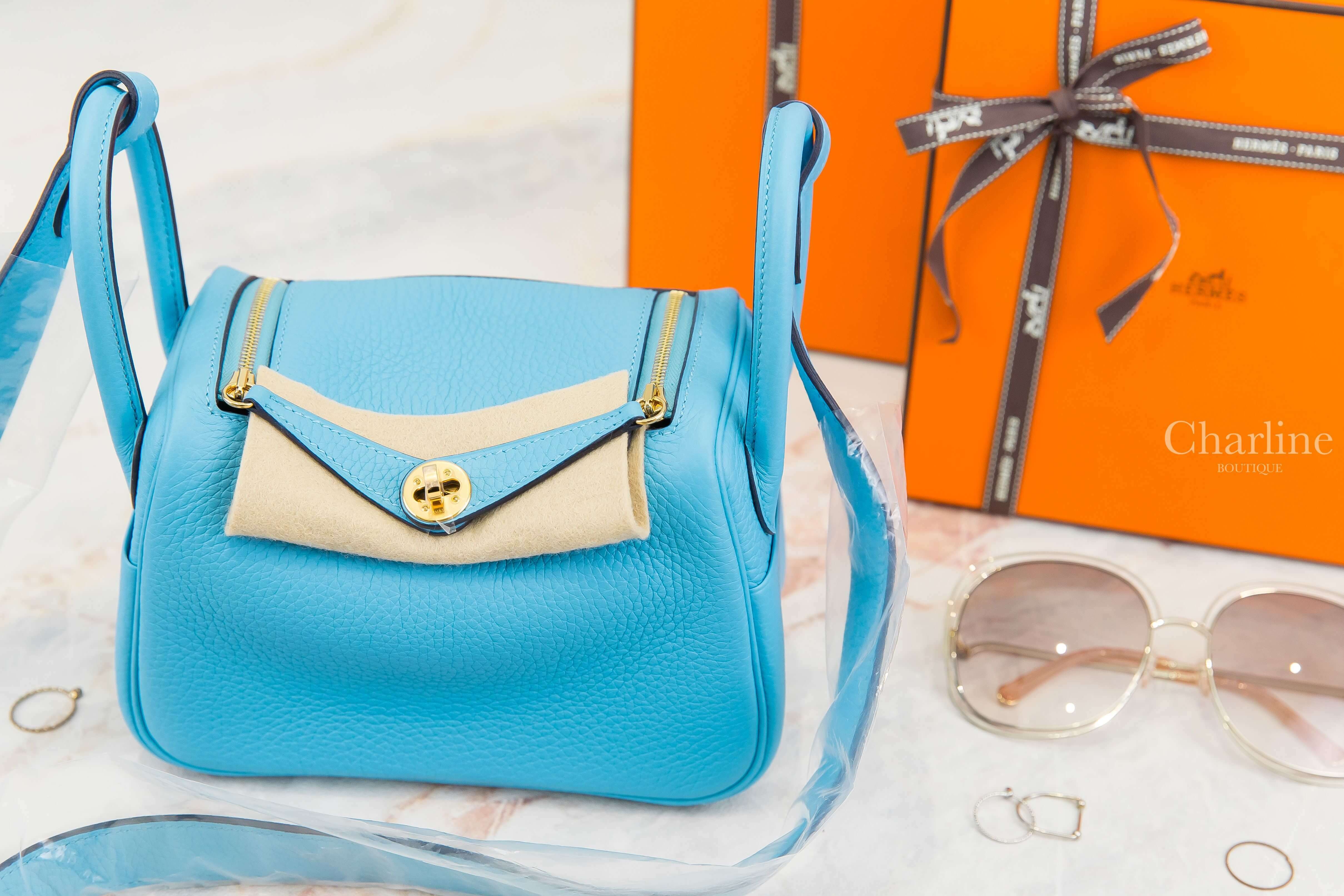 Hermès Lindy Mini P3 Bleu Du Nord Taurillon Clemence Z刻北方藍金釦-Charline Boutique 精品代購