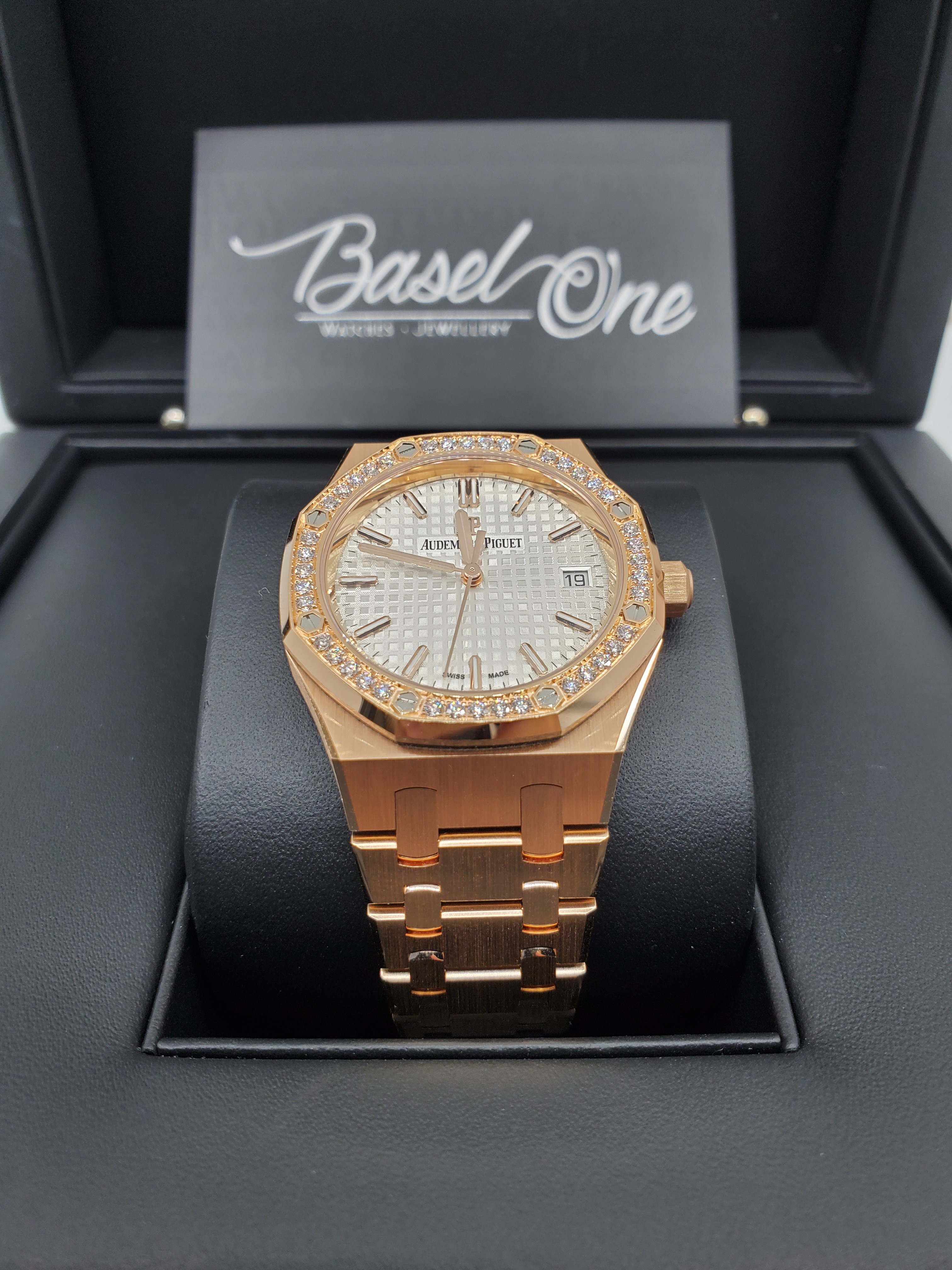 BRAND NEW AUDEMARS PIGUET 77351OR 77351 WHITE DIAL ROYAL OAK SELFWINDING ROSE GOLD 34 MM