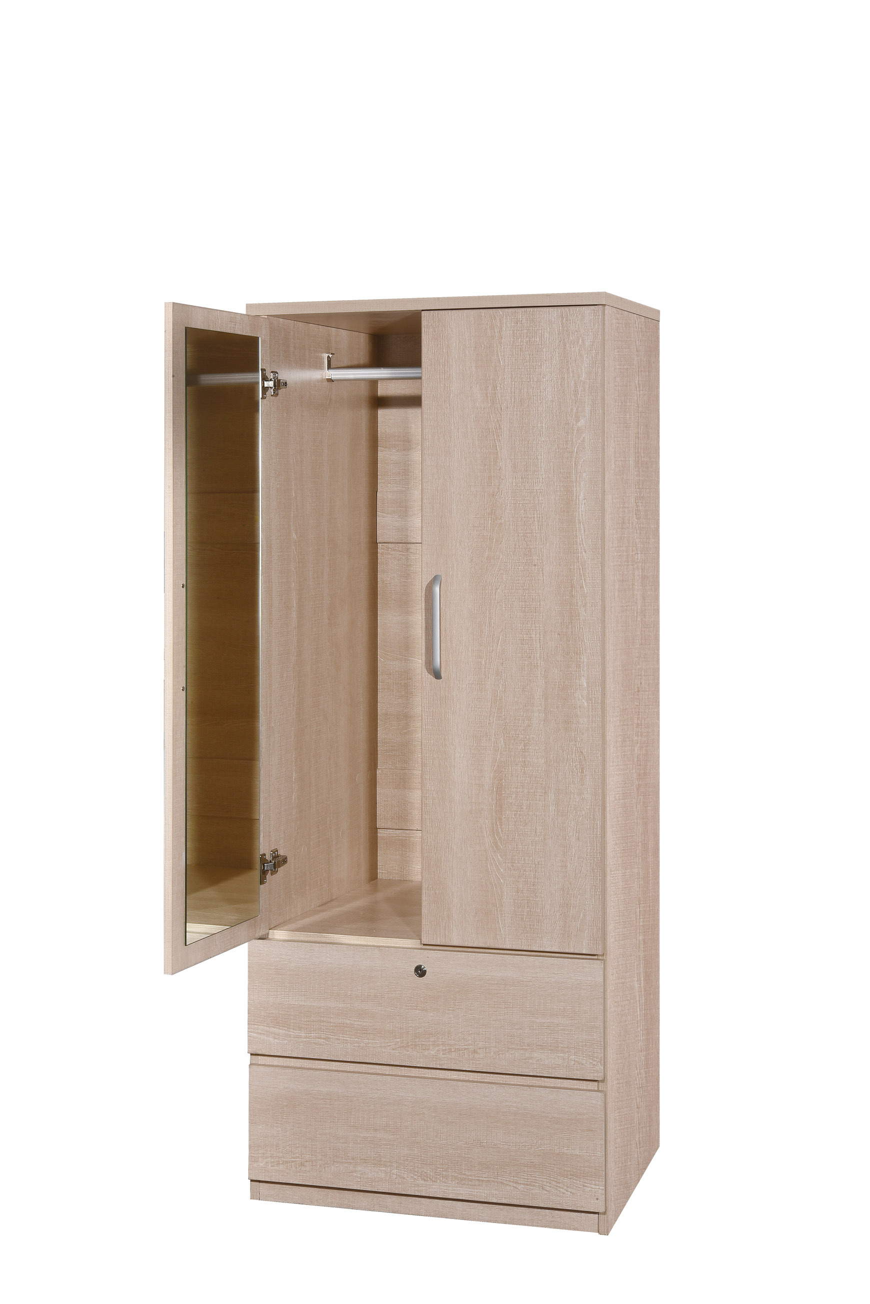 🌟包送裝🌟383系列 淺橡木色 雙門雙桶衣櫃