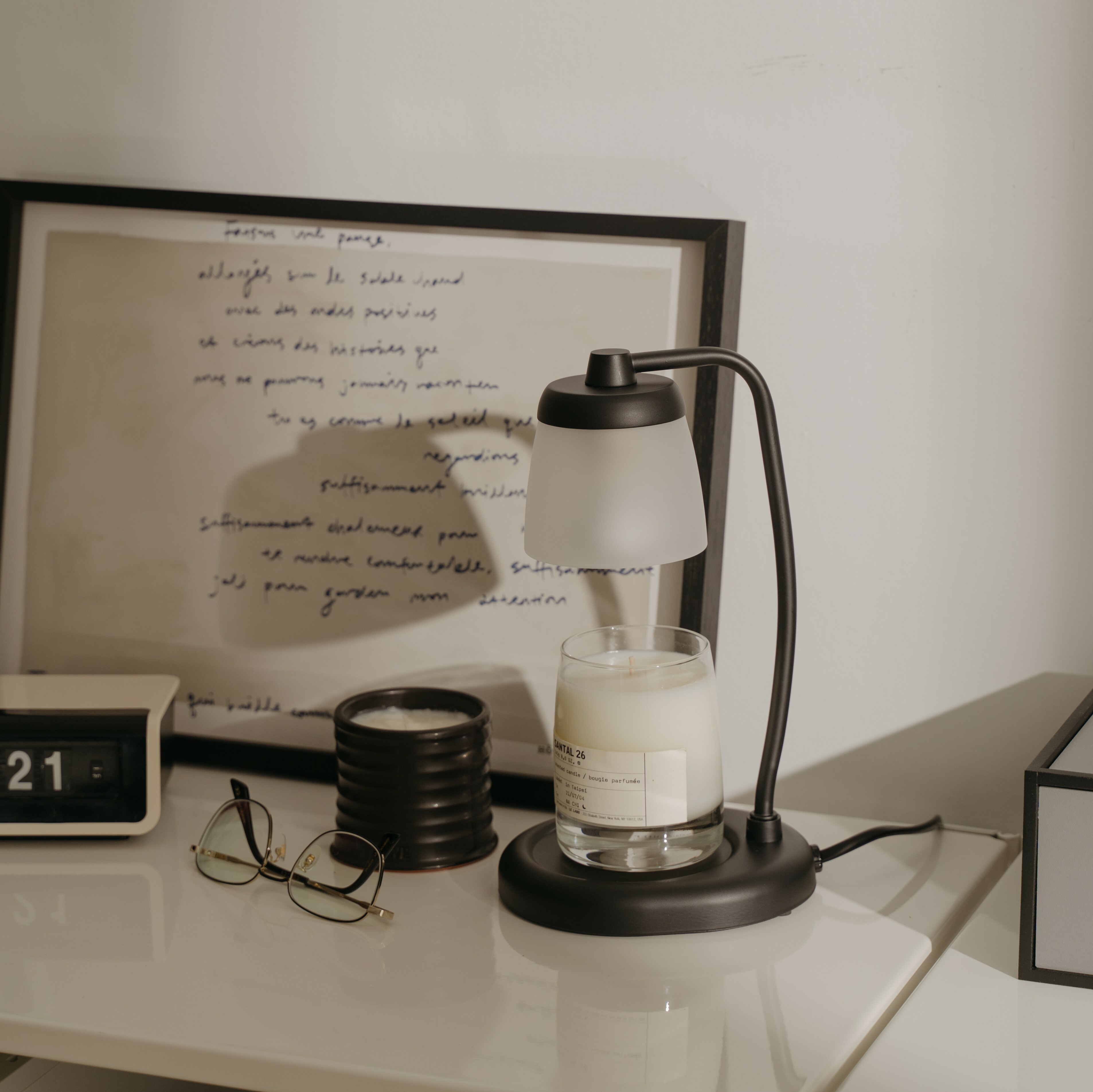 直角玻璃款 (黑色) 融蠟燈 香氛蠟燭暖燈 - HOOOME