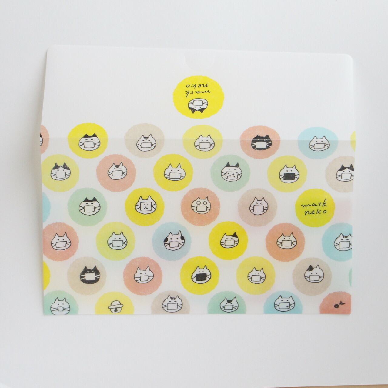 貓咪 抗菌加工口罩收納袋｜日本古川紙工