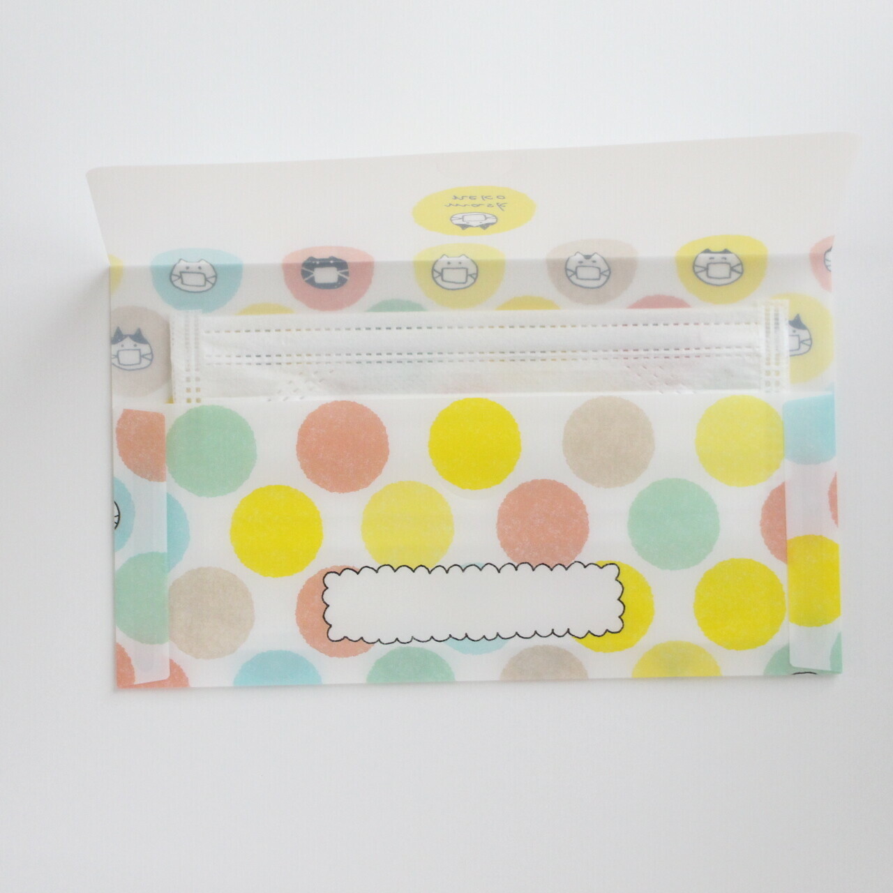 貓咪 抗菌加工口罩收納袋｜日本古川紙工