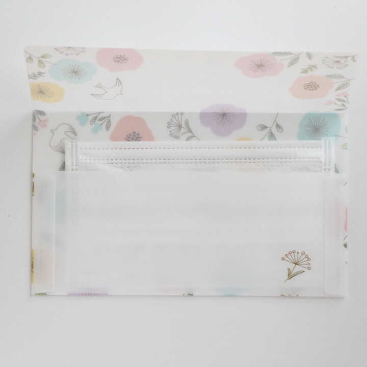小鳥與花 抗菌加工口罩收納袋｜日本古川紙工