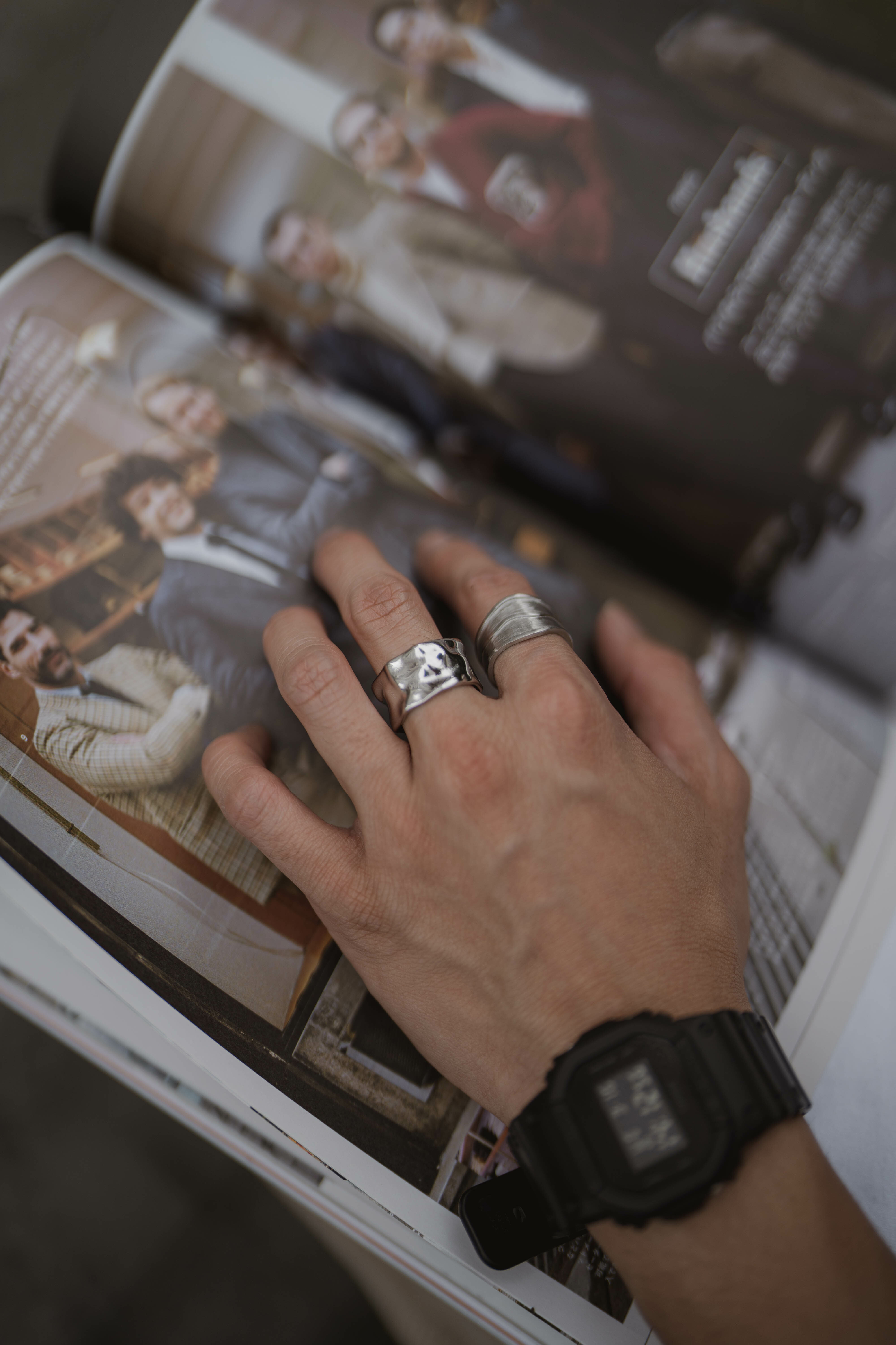 #現貨 (ACCR516) 鋼戒 波浪不規則寬戒