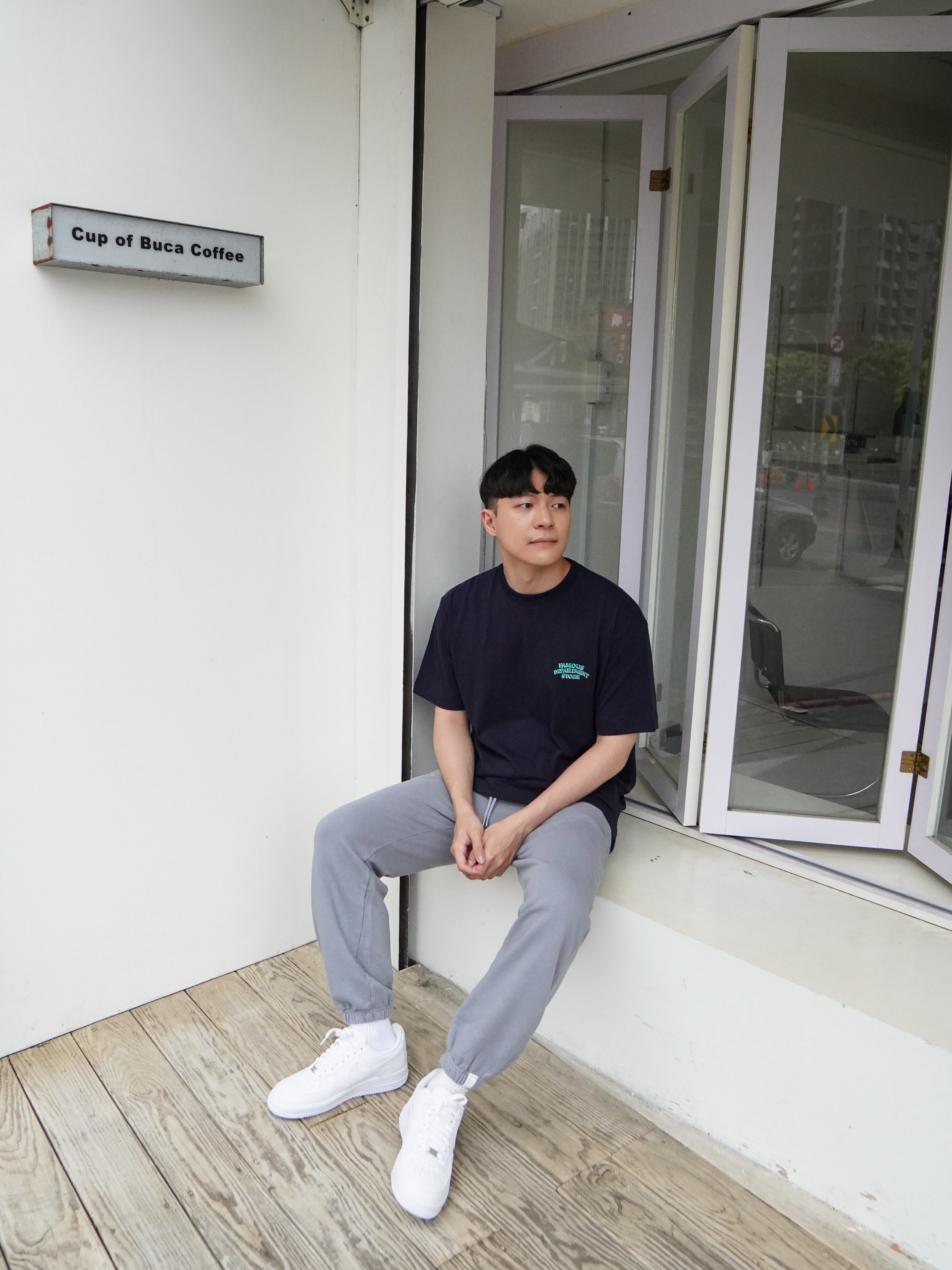 現貨｜小標籤棉長褲 （藍）