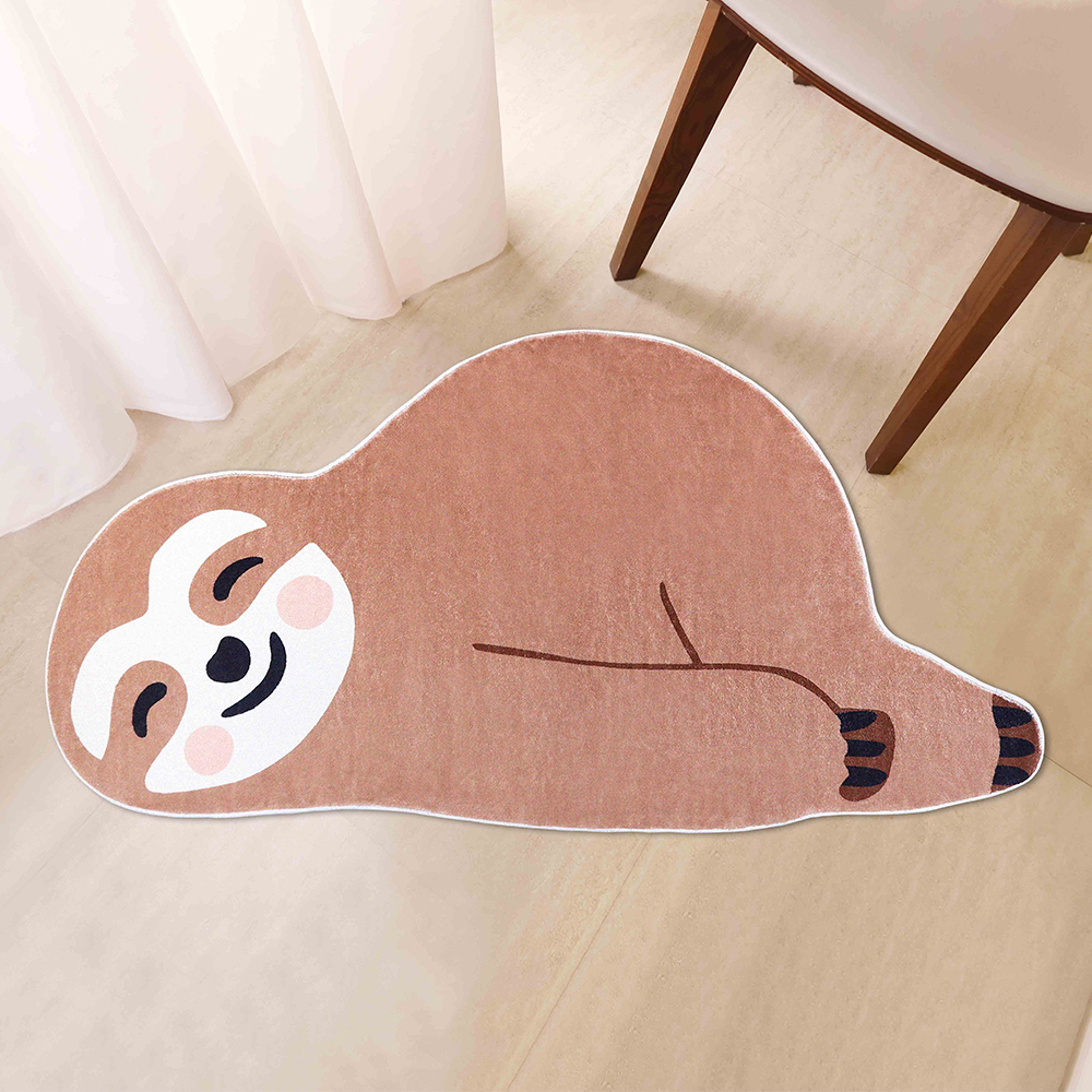 開心樹懶長型絨毛腳踏地墊