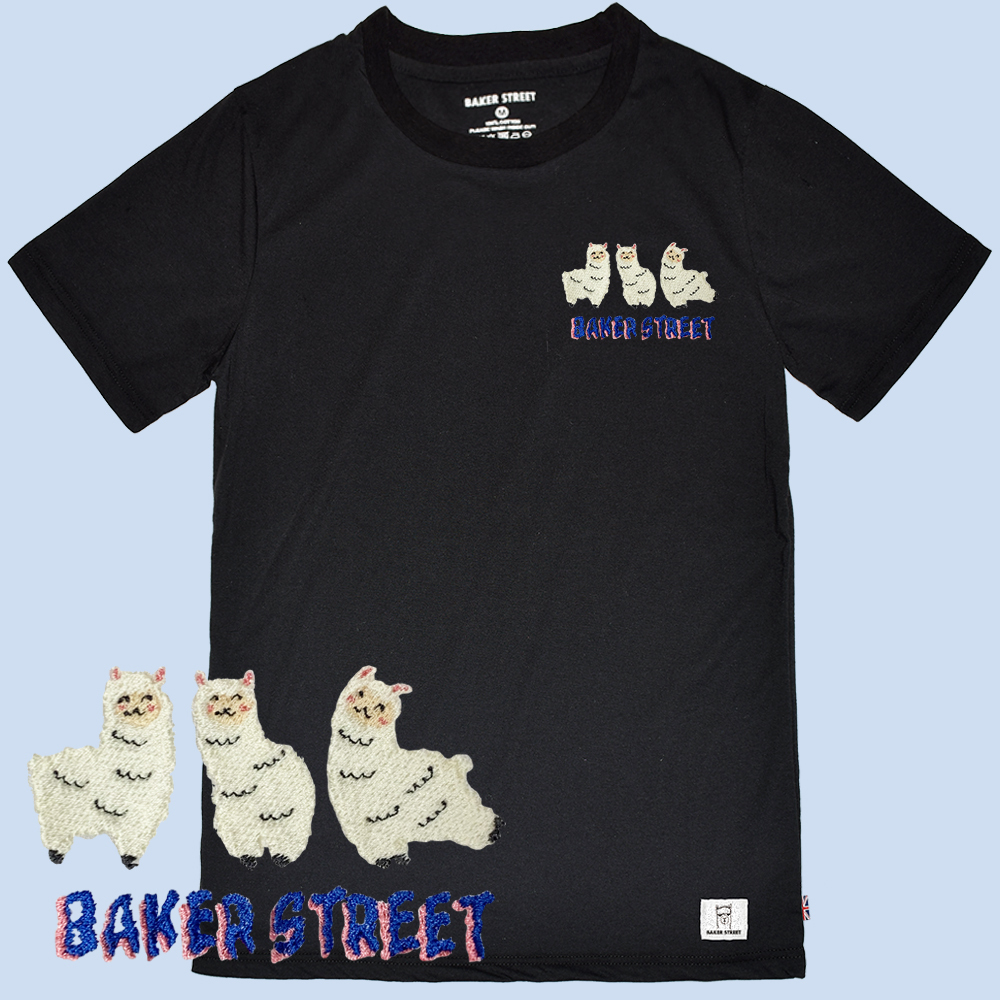 Embroidery-Happy Alpaca 跳跳羊駝 刺繡 短T