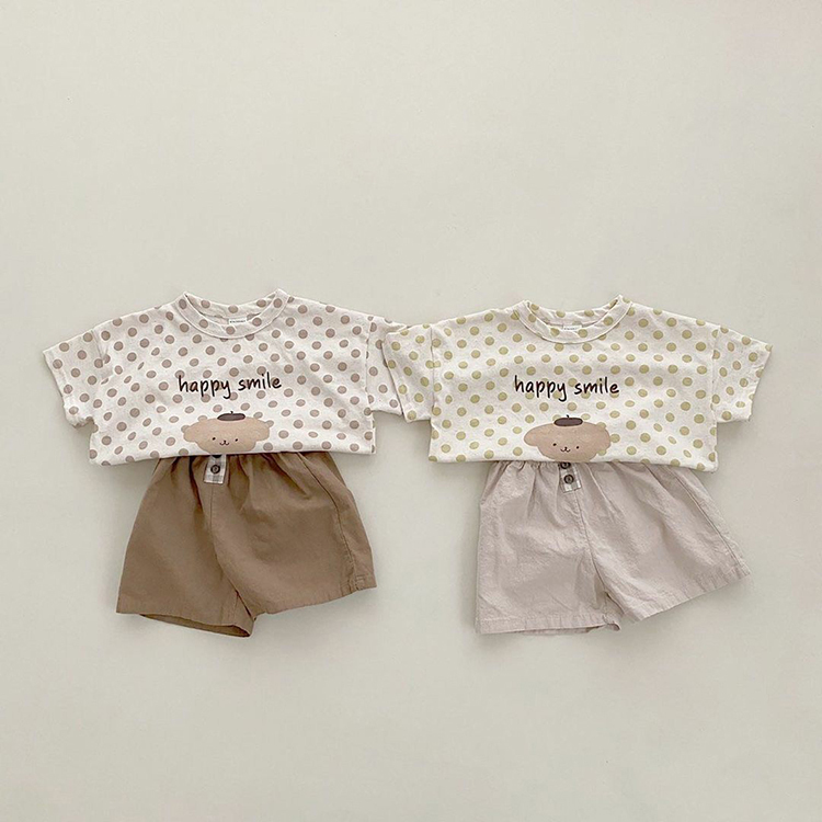 happy smile dog polka dot set