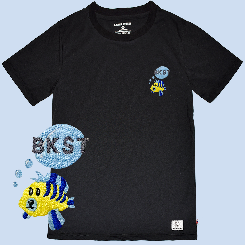 Embroidery-小比目魚 刺繡 短袖T恤