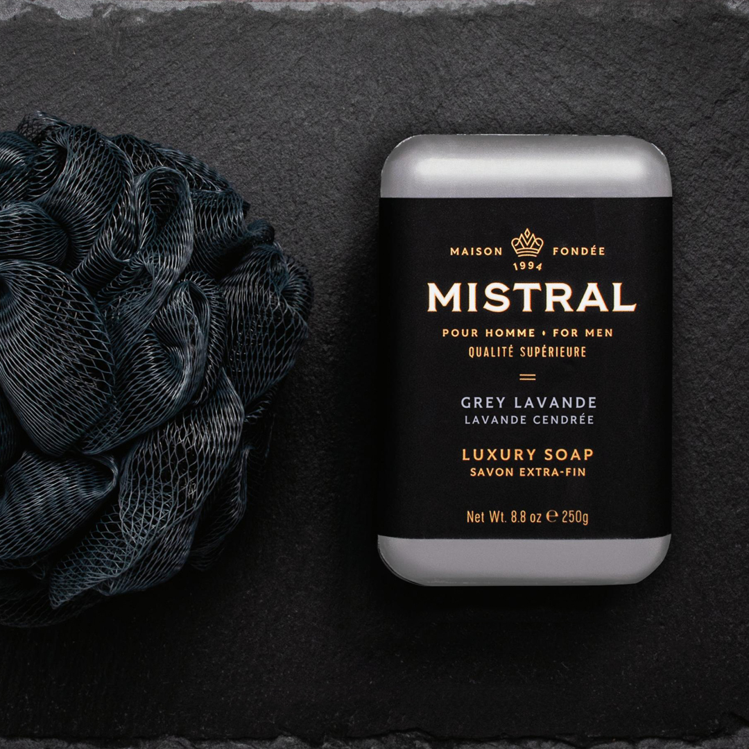 美國 Mistral - 莊園薰衣草 紳士香氛皂 / 香水沐浴皂（Grey Lavande）