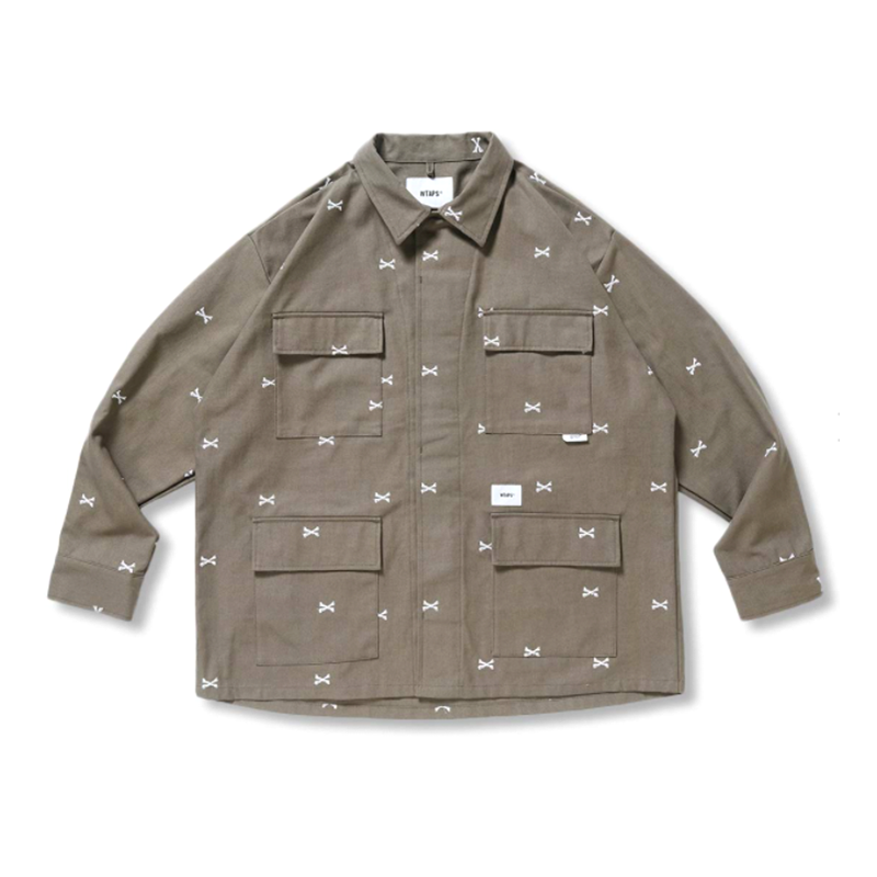 WTAPS JUNGLE 01 TEXTILE 滿版骨頭襯衫外套棕色| FLOMMARKET